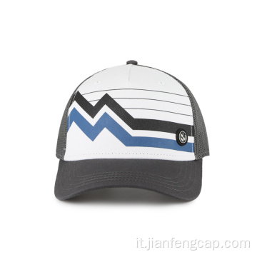 Cappello trucker uomo 5 pannelli con logo in gomma